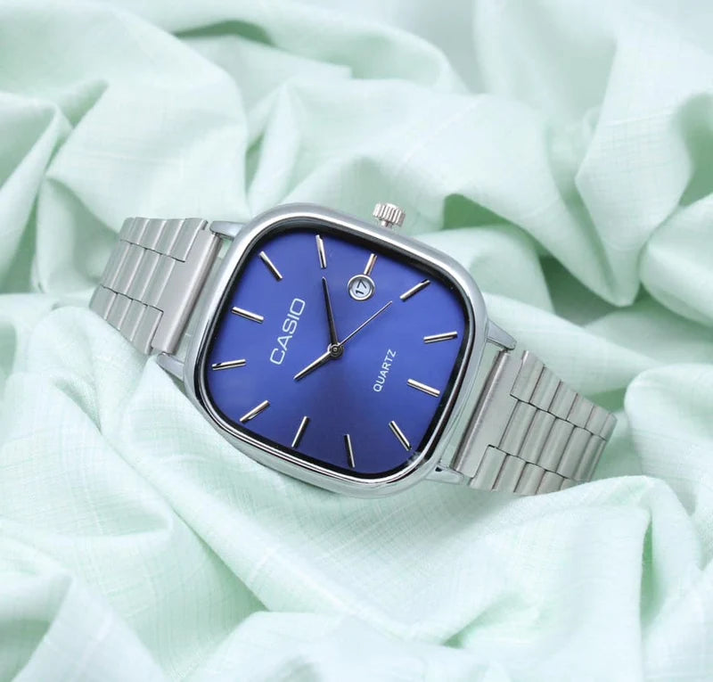 Premium Square Dial Men’s Watch – Slim Steel Design | Elegant & Stylish
