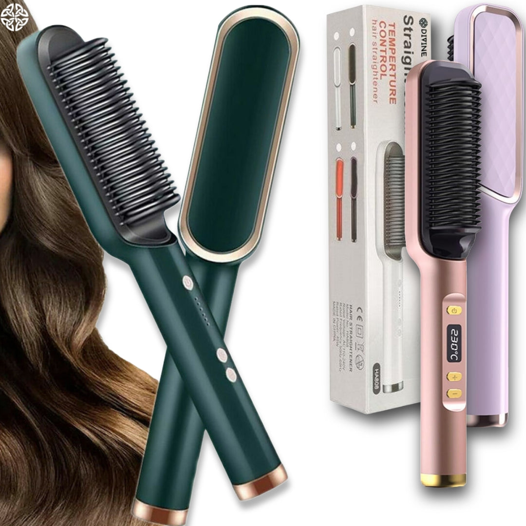 Hair Straightener Comb – Portable Ceramic Brush for Quick & Smooth Styling