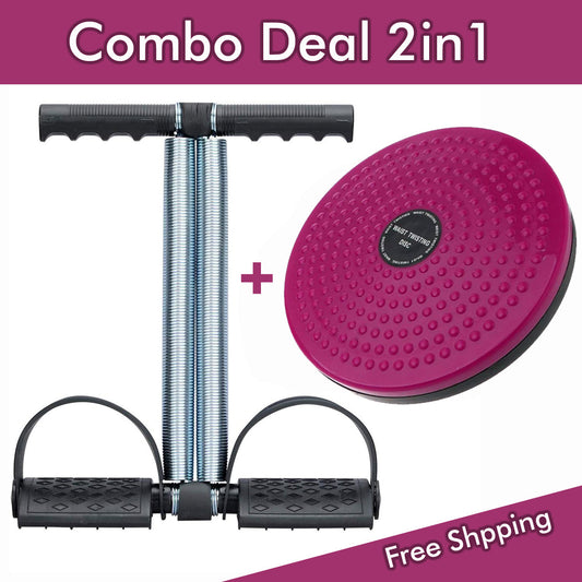 Combo Deal Tummy Trimmer Double Spring & Twister Plate Disc High Quality Weight Loss Machine