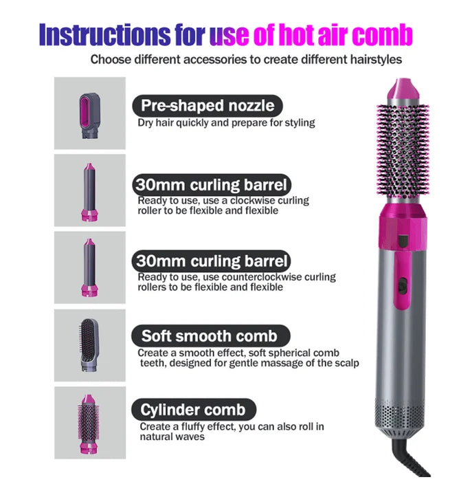 🔥 5-in-1 Hot Air Brush