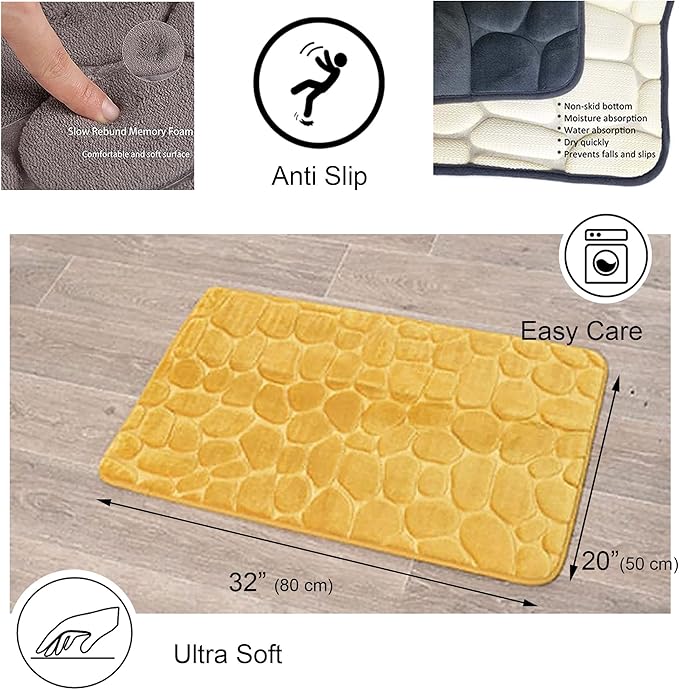 Memory Foam Microfibre Mat | Soft, Quick-Dry & Anti-Slip