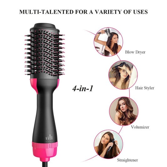 Hot Air Brush – 4-in-1 Hair Dryer, Straightener & Curler